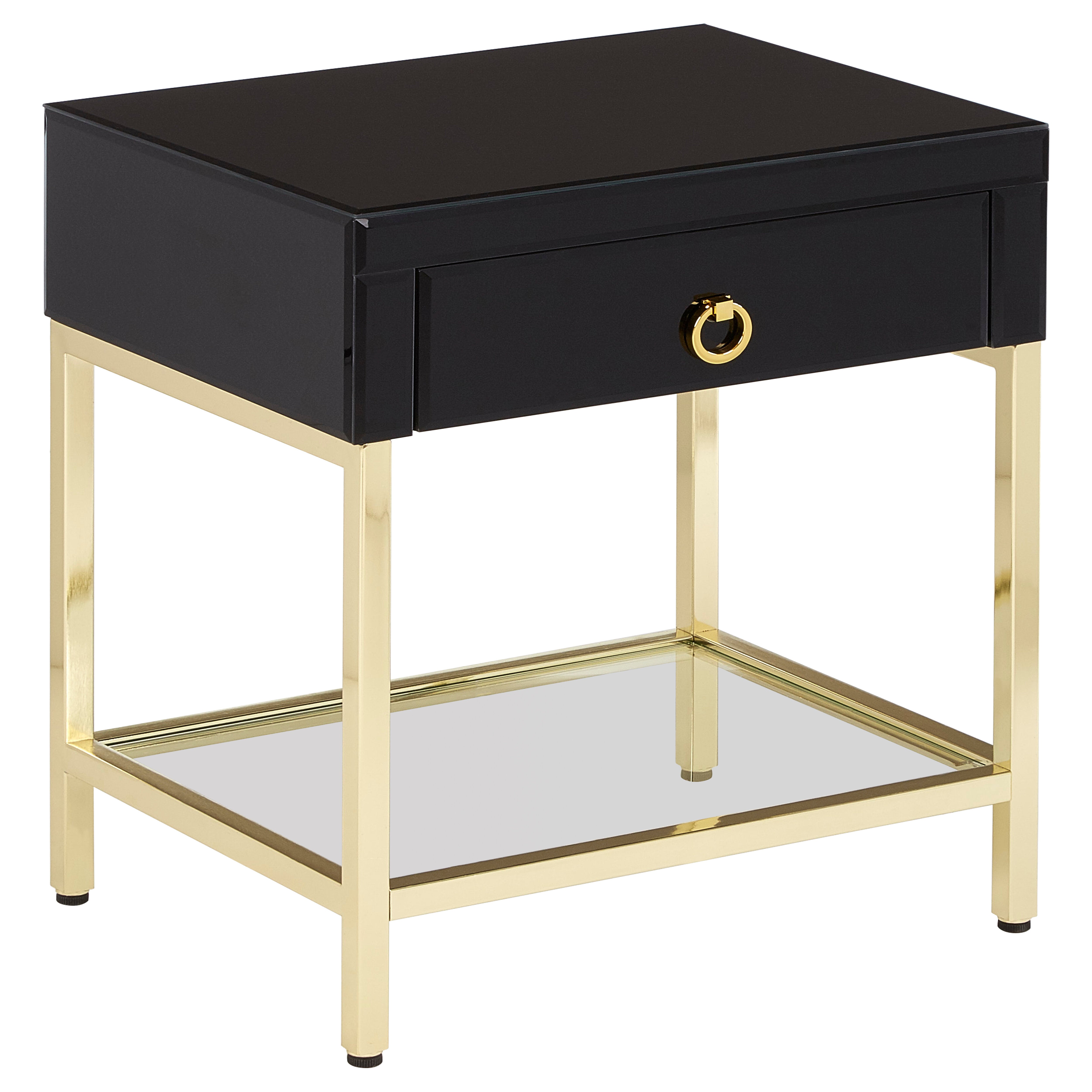Candace Townhouse Black & Gold Side Table
